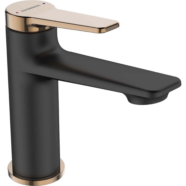 KUCHINOX Bateria umywalkowa stojąca ALANIS z korkiem czarna/różowe zł