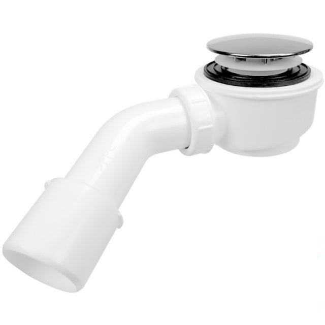 Syfon brodzikowy MARELLE 52 mm niski z pokrywką chrom + czarny mat TE