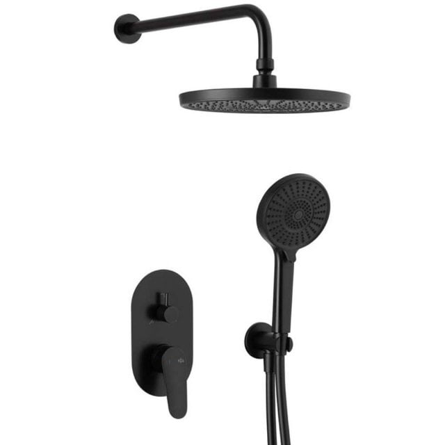 KFA Zestaw prysznicowy podtynkowy OTAVA z baterią 2-funkcyjną czarna