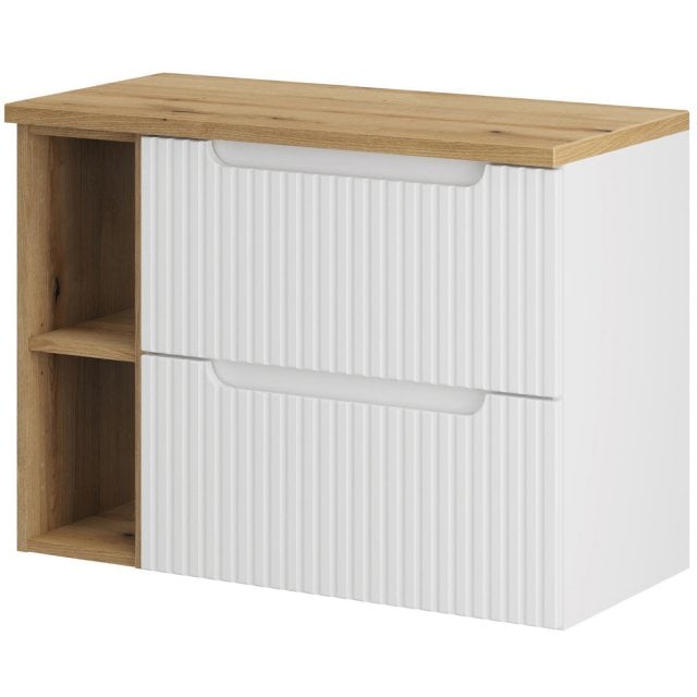 COMAD Zestaw mebli NOVA WHITE 2 szafki z blatem OAK 80 cm