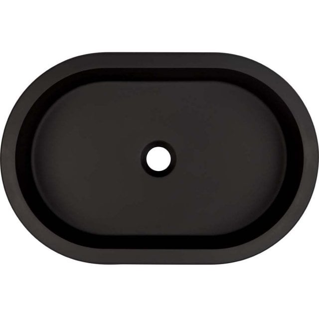 DEANTE Umywalka wpuszczana w blat SILIA granitowa owalna czarna CQS_N