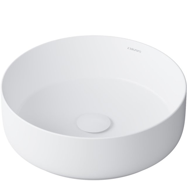 OMNIRES Umywalka nablatowa TULSA 36 okrągła biały mat TULSA355BM