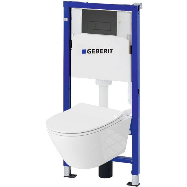 GEBERIT Zestaw podtynkowy mechaniczny 50, miska PRAIA bezrantowa, des