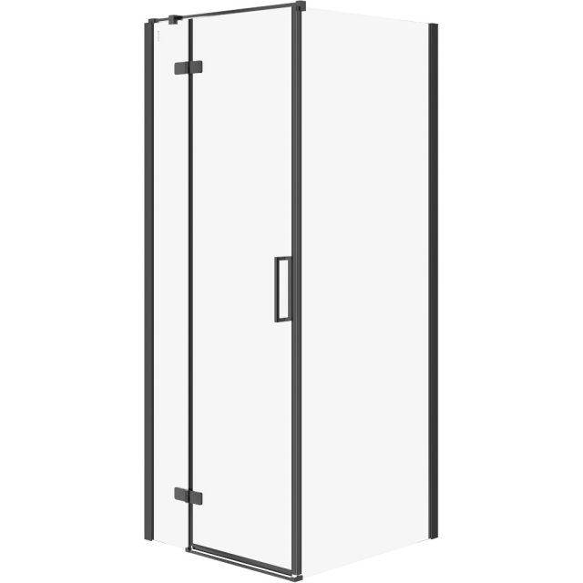 CERSANIT Kabina prysznicowa narożna JOTA lewa czarna 80x80x195 szkło