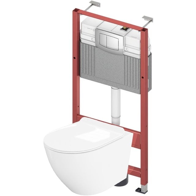 LAVITA Zestaw podtynkowy WC mechaniczny TECE BASE, miska, deska, przy