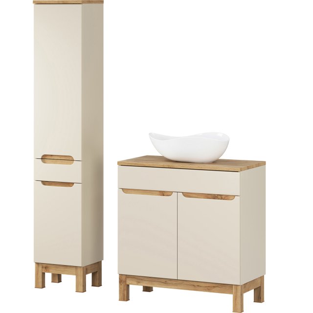 COMAD Zestaw mebli BALI CASHMERE szafka z blatem WOTAN 80 cm, umywalk