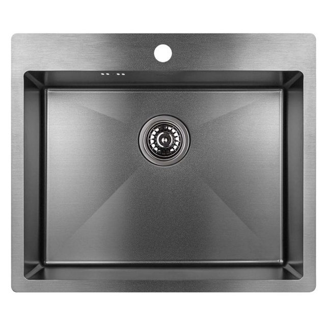 LAVEO Zlewozmywak stalowy MARMARA 59x51 cm 1-komorowy grafitowy SAM_5