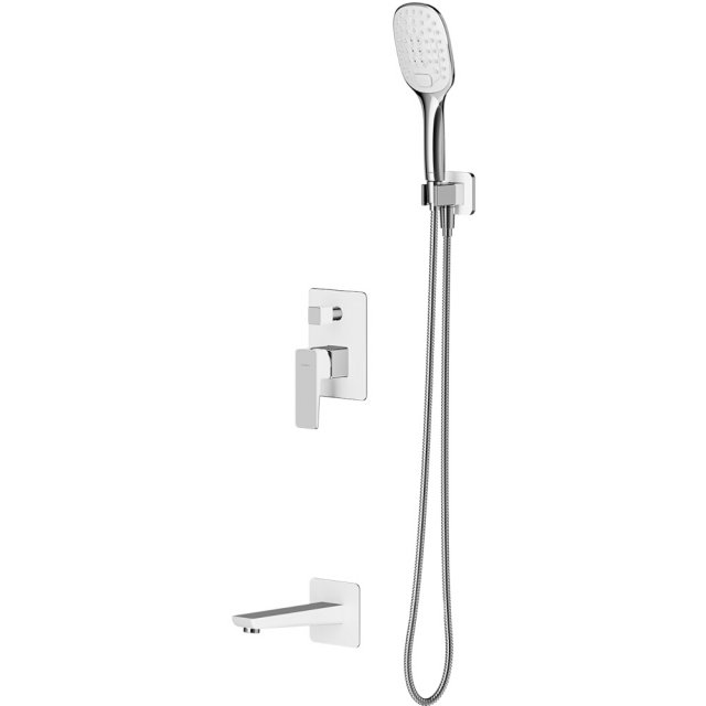 OMNIRES System wannowy PARMA podtynkowy chrom biały połysk SYSPMW01CR