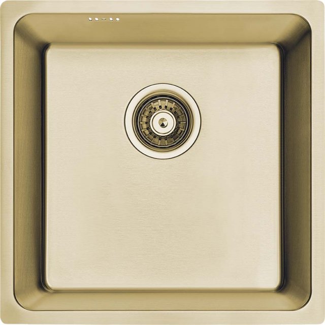 LAVEO Zlewozmywak stalowy ADEN 44x44 cm 1-komorowy złoty SLA_G10P