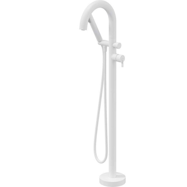 DEANTE Bateria wannowa wolnostojąca SILIA z zestawem prysznicowym bia