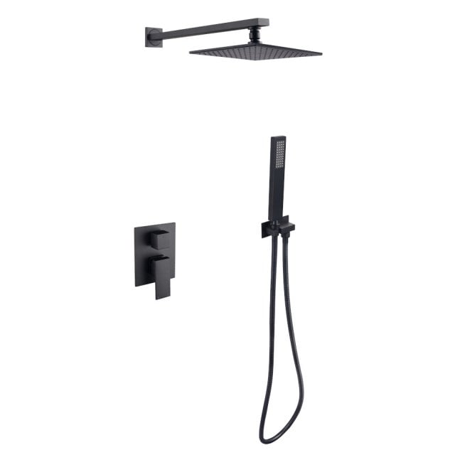 BESCO Zestaw prysznicowy MODERN / VARIUM I czarny mat podtynkowy BP-M