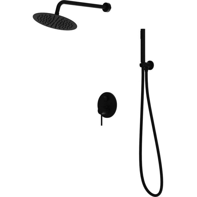 LAVITA Zestaw prysznicowy podtynkowy ORION z deszczownicą czarny mato