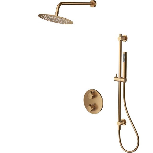 CERSANIT Zestaw podtynkowy ZEN termostatyczny z boksem, miedź szczotk