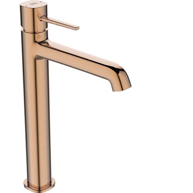 LAVEO Bateria umywalkowa stojąca POLA wysoka z korkiem klik-klak różo