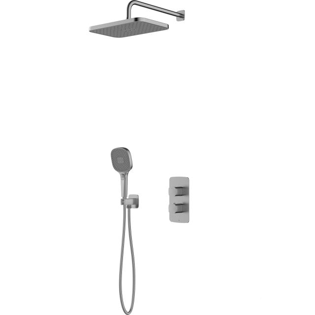KFA Zestaw prysznicowy MALAGA podtynkowy termostatyczny gun metal szc