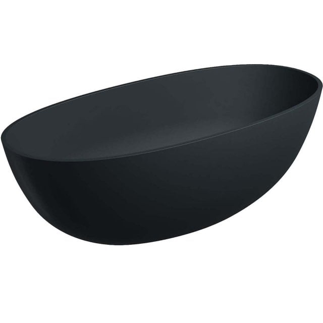 OMNIRES Wanna wolnostojąca SHELL M+ black lava mat 160x75 syfon z kor