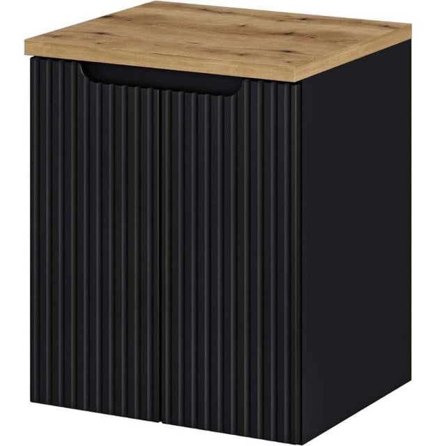 COMAD Szafka podumywalkowa z drzwiami NOVA BLACK z blatem OAK 50 cm