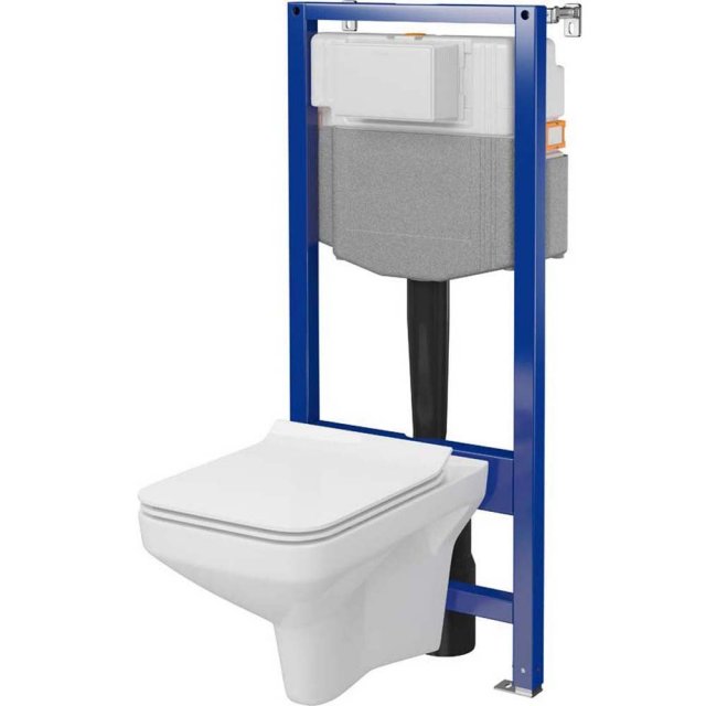 CERSANIT Zestaw podtynkowy AQUA PLUS mechaniczny z miską COMO i deską