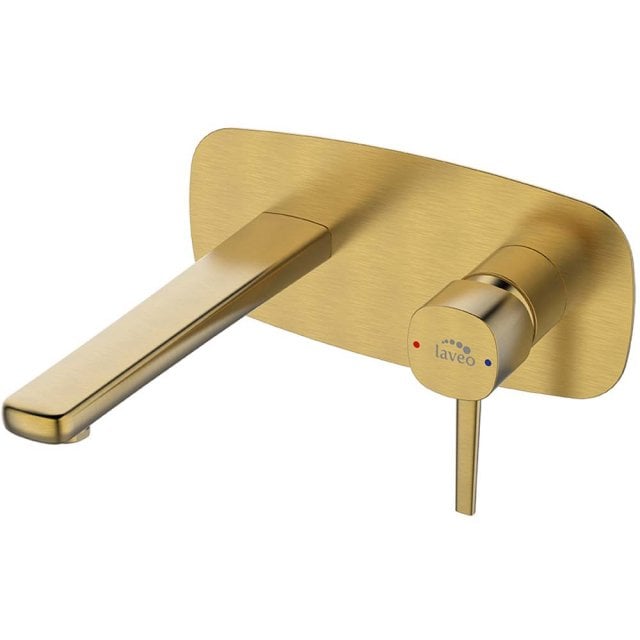 LAVEO Bateria umywalkowa podtynkowa POLA z korkiem klik-klak złoto sz