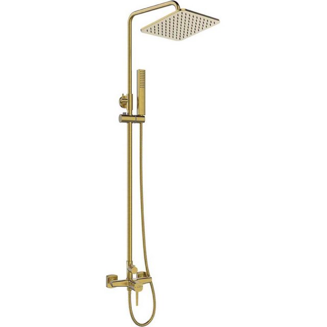 LAVEO Kolumna prysznicowa POLA z baterią mieszaczową złoto szczotkowa