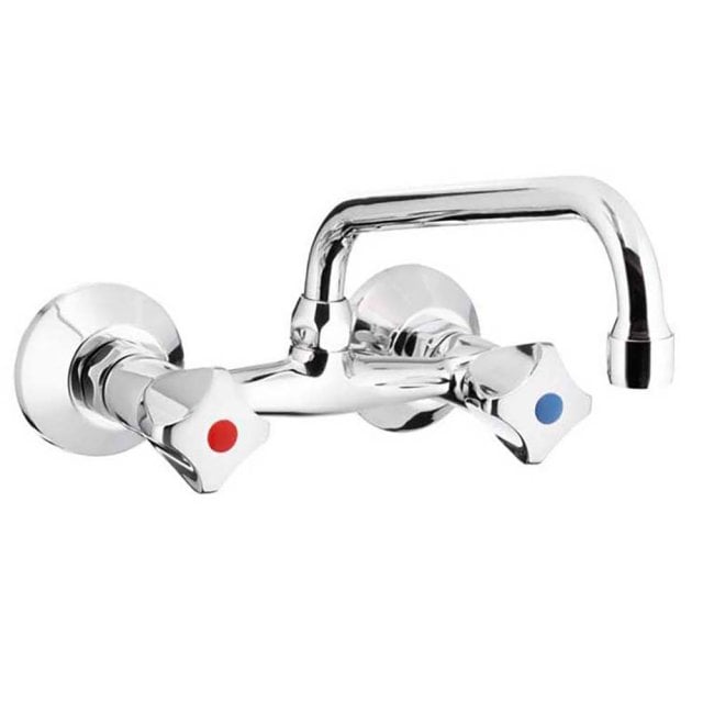 KFA Bateria umywalkowa ścienna STANDARD wylewka 22 cm chrom 300-510-0