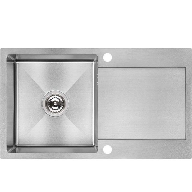 LAVEO Zlewozmywak stalowy MARMARA 76x44 cm 1-komorowy z ociekaczem in