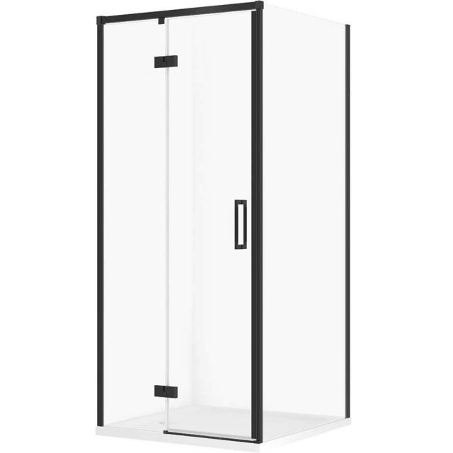 CERSANIT Kabina prysznicowa LARGA lewa czarna 90x90 z brodzikiem TAKO