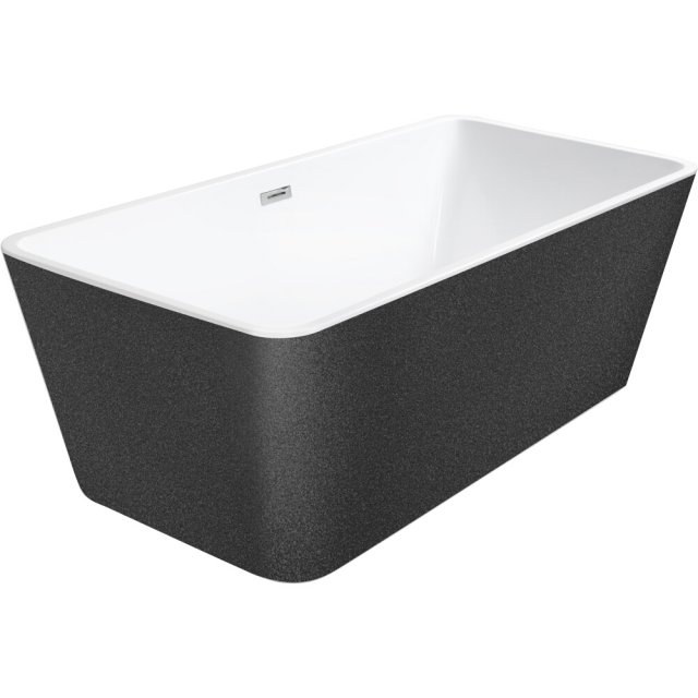 BESCO Wanna wolnostojąca EVITA GRAFIT 160x80 syfon z przelewem chrom