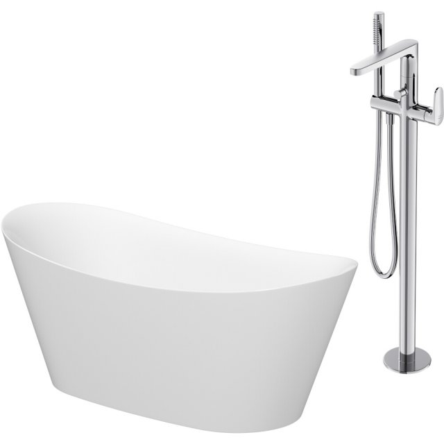 CERSANIT Zestaw wanna wolnostojąca INVERTO 170x80 z baterią wolnostoj