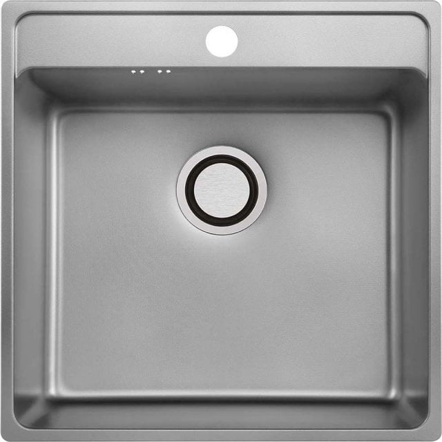 LAVEO Zlewozmywak stalowy BESOS 49x48 cm 1-komorowy inox len SLB_310T