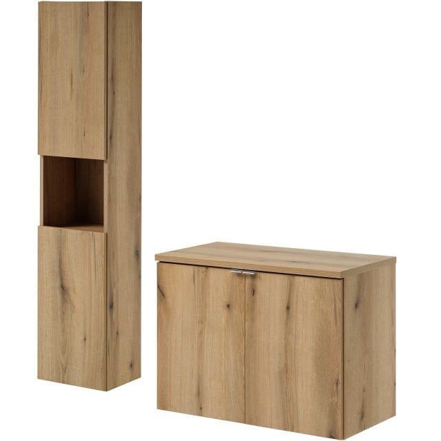 COMAD Zestaw mebli NOVA OAK szafka z drzwiami z blatem 80 cm, słupek