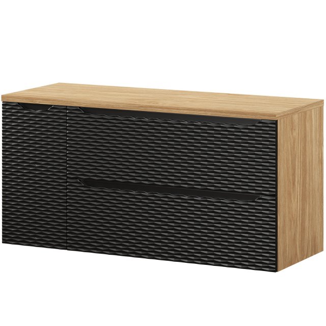 COMAD Zestaw mebli OCEAN BLACK 2 szafki z blatem 120 cm