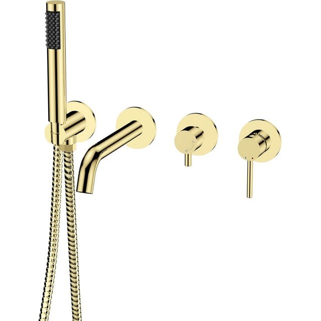 BESCO Bateria wannowa podtynkowa VEO 4-otworowa złota BW-V4P-ZL