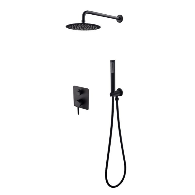 BESCO Zestaw prysznicowy DECCO / ILLUSION I czarny mat podtynkowy BP-