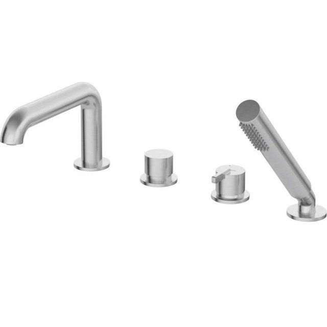 DEANTE Bateria nawannowa SILIA 4-otworowa z zestawem prysznicowym sta