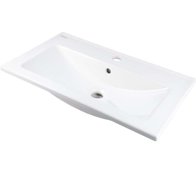 DEANTE Umywalka ceramiczna TUBO wpuszczana w blat z miejscem na bater