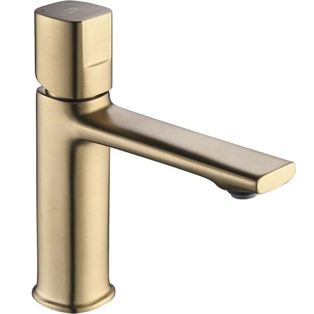 LAVEO Bateria umywalkowa stojąca TORES z korkiem klik-klak złoto szam