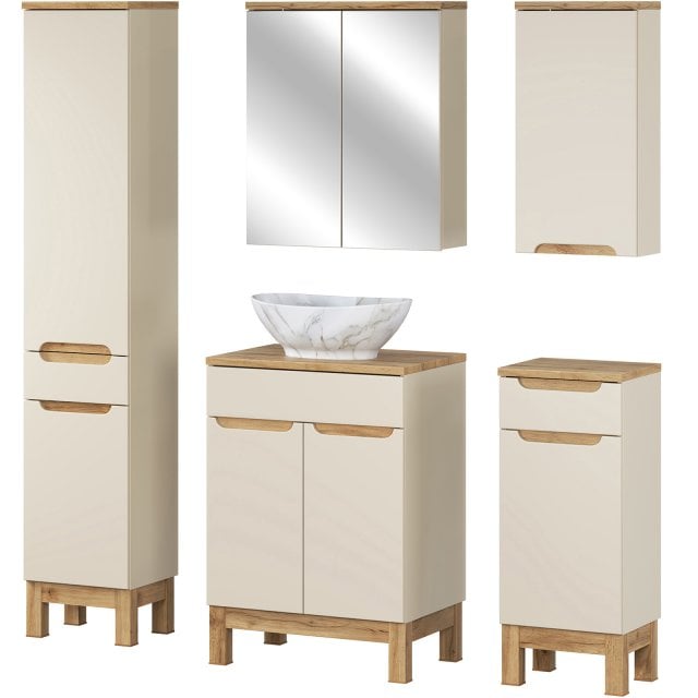 COMAD Zestaw mebli BALI CASHMERE 4 szafki, blat WOTAN 60 cm, słupek 3