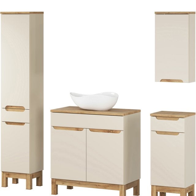 COMAD Zestaw mebli BALI CASHMERE 3 szafki, blat WOTAN 68 cm, słupek 3