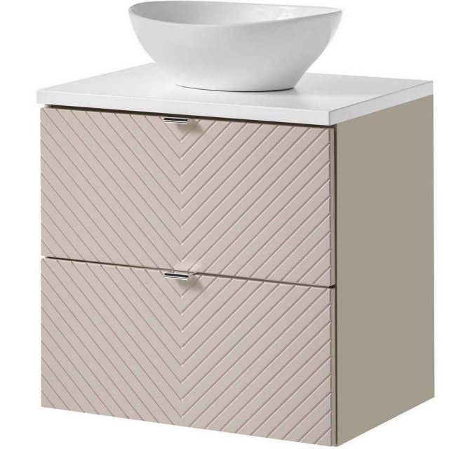 COMAD Zestaw mebli VIVA CASHMERE szafka z blatem WHITE 60 cm, umywalk