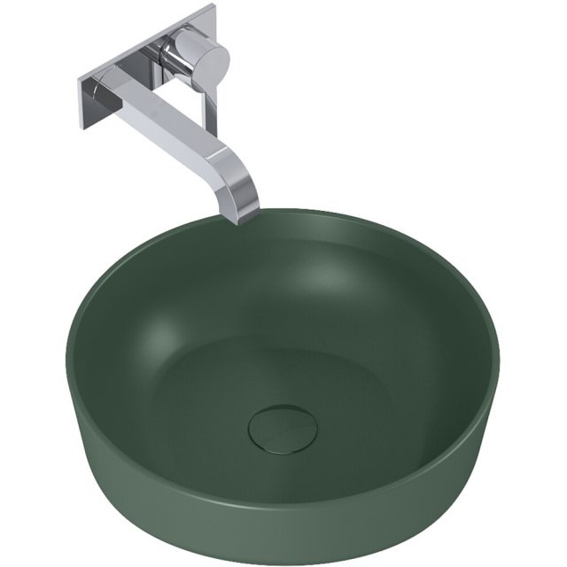 ELITA Umywalka nablatowa LORCA 42x42 blat, ceram forest green matt 14