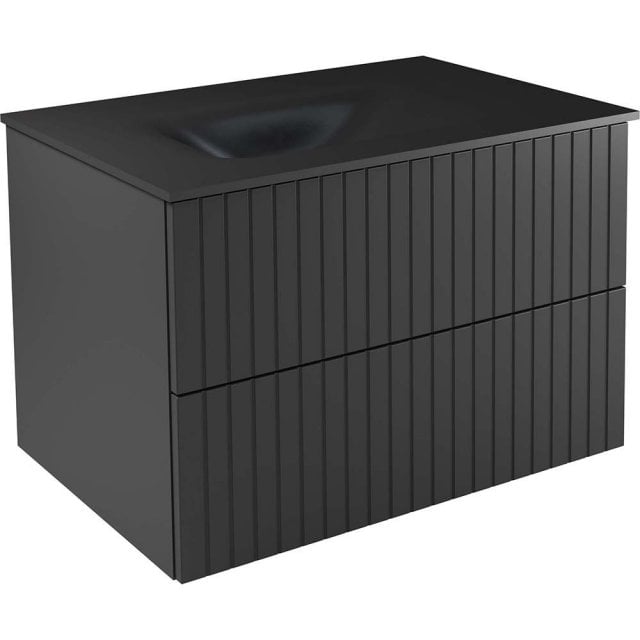 BESCO Szafka z umywalką AKYA LINEA 66 gun metal + korek klik-klak chr