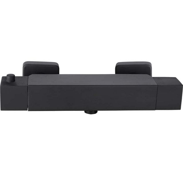 LAVEO Bateria prysznicowa ścienna KVADRATO termostatyczna czarna BLQ_