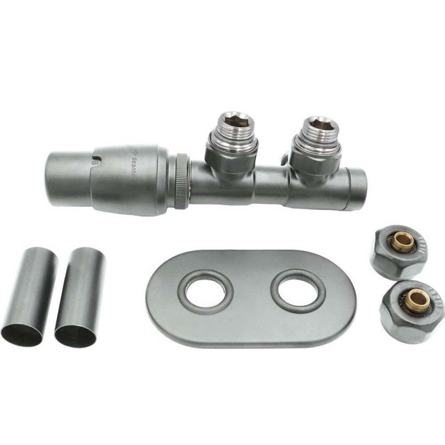 DEANTE Zawór termostatyczny do grzejnika łazienkowego SILIA lewy stal