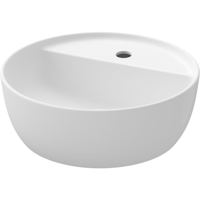 CERSANIT Umywalka nablatowa MODUO 40x40 okrągła z półką i otworem na