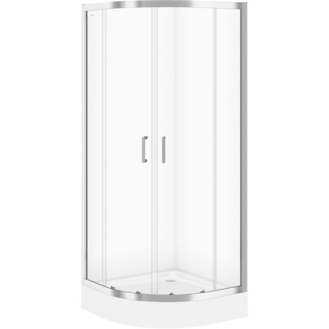 CERSANIT Kabina prysznicowa półokrągła ZIP chrom szkło transparentne