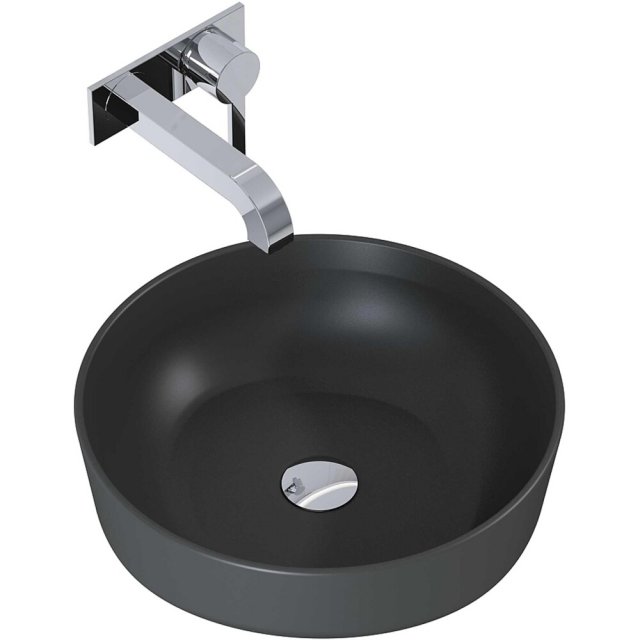 ELITA Umywalka nablatowa LORCA 42x42 blat, ceram anthracite matt 1450