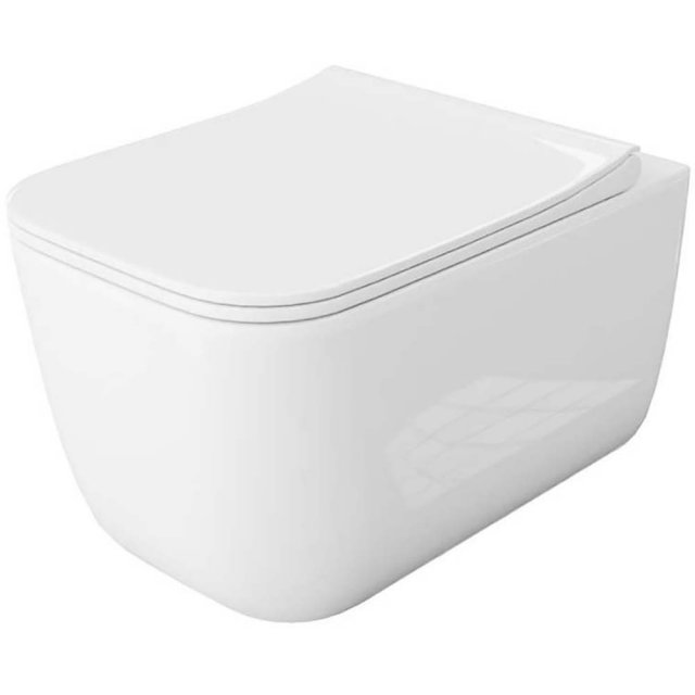 LAVITA Miska WC podwieszana SHAK bezkołnierzowa z deską duroplastową