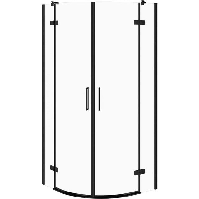 CERSANIT Kabina prysznicowa półokrągła JOTA 90x90 czarna, szkło trans