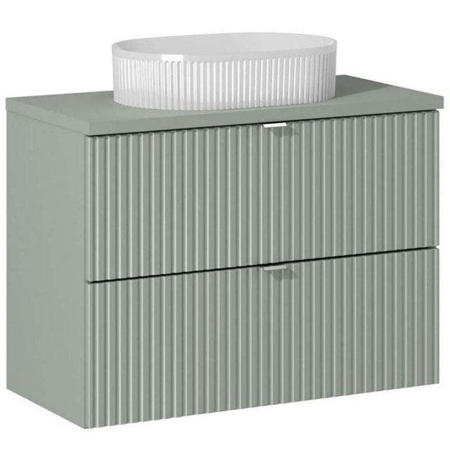 COMAD Zestaw mebli LINE REED GREEN szafka z blatem 80 cm, umywalka BE